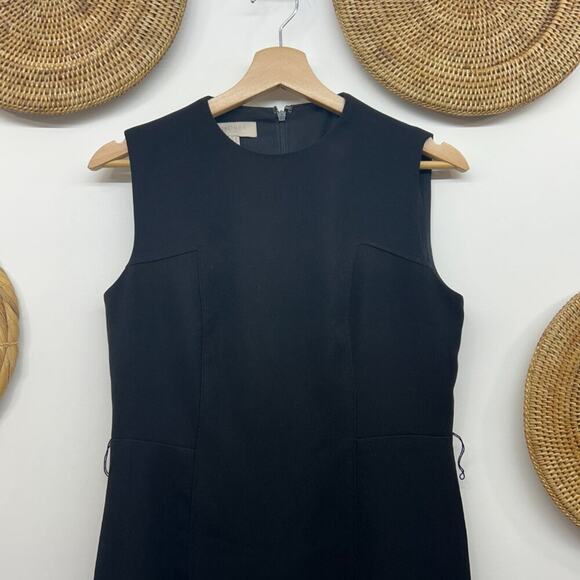 $325 Hobbs Neutral Black Minimalist Sleeveless Sheath Mini Dress 6 - Picture 3 of 8